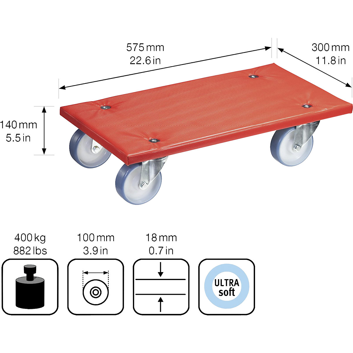 Professional transport dolly, padded – Wagner (Product illustration 11)-10