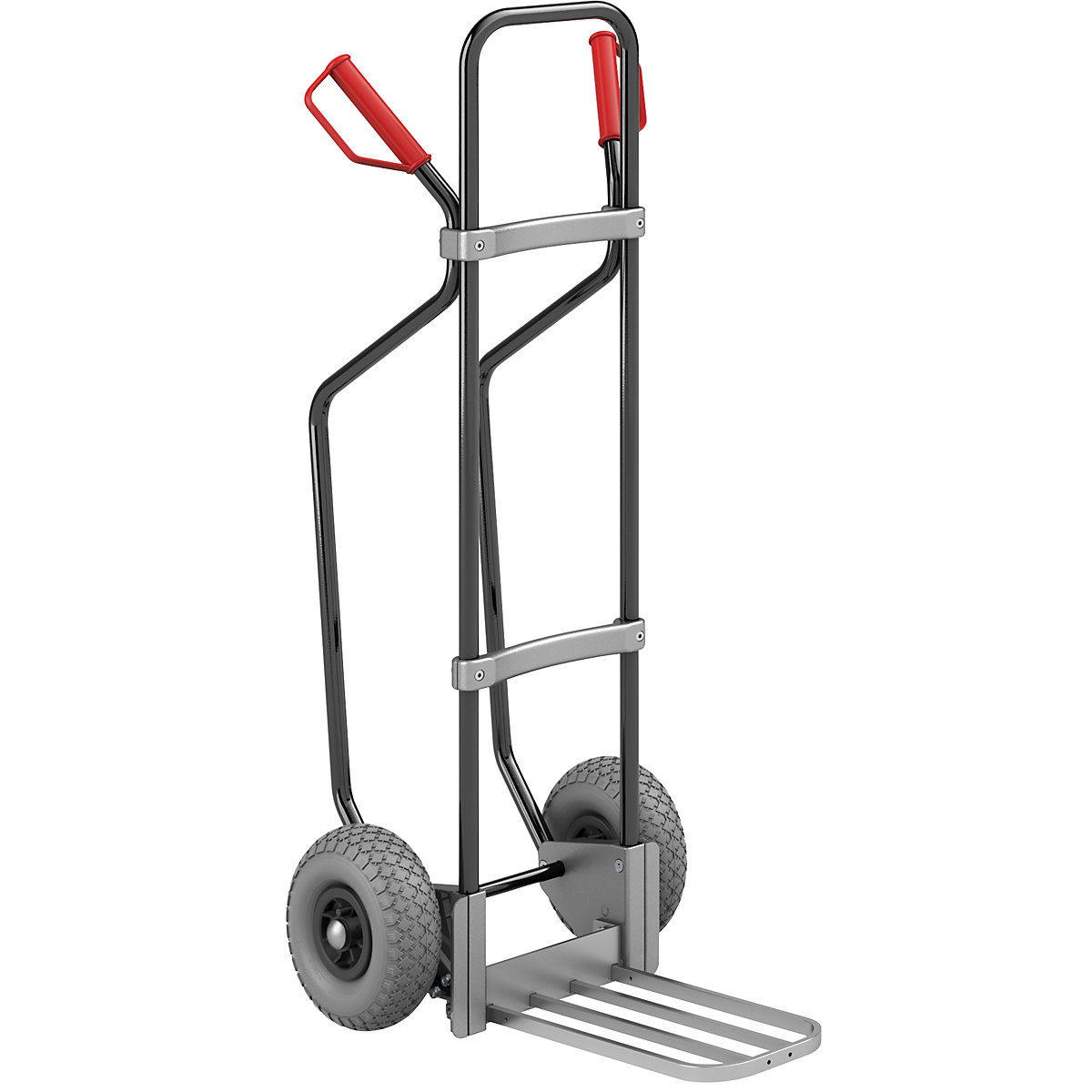 Sack truck with runners, black - eurokraft pro