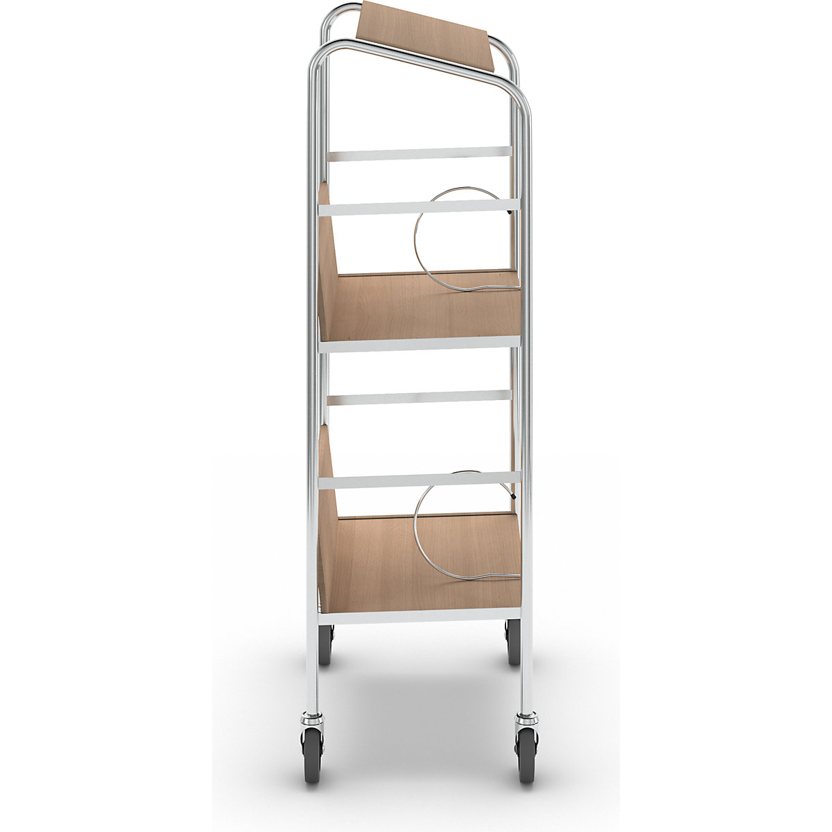 File trolley with top shelf, chrome plated – HelgeNyberg (Product illustration 6)-5