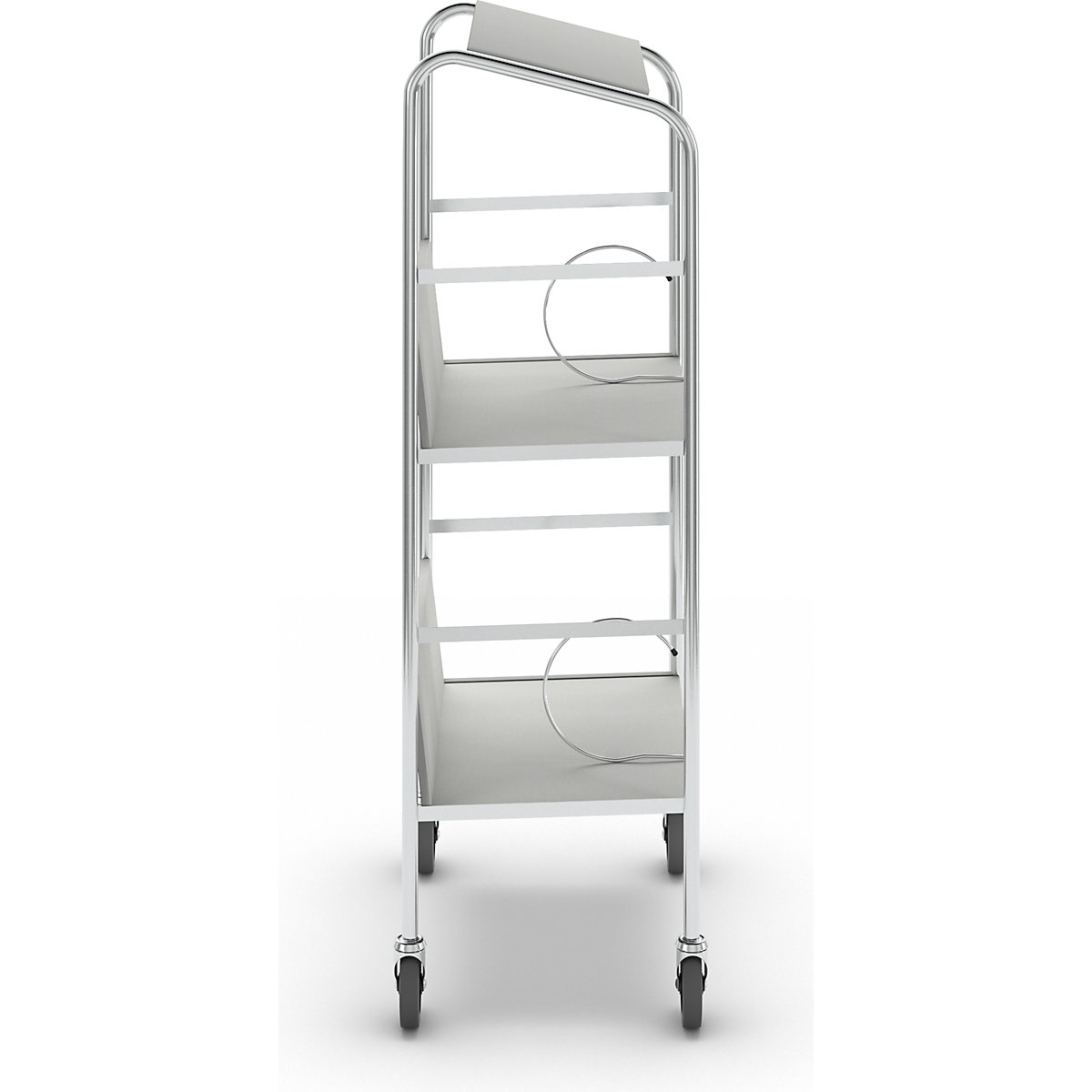 File trolley with top shelf, chrome plated – HelgeNyberg (Product illustration 40)-39