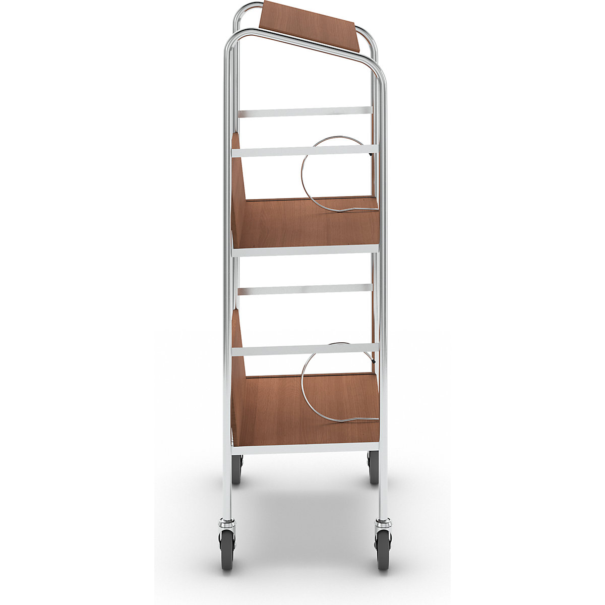 File trolley with top shelf, chrome plated – HelgeNyberg (Product illustration 13)-12