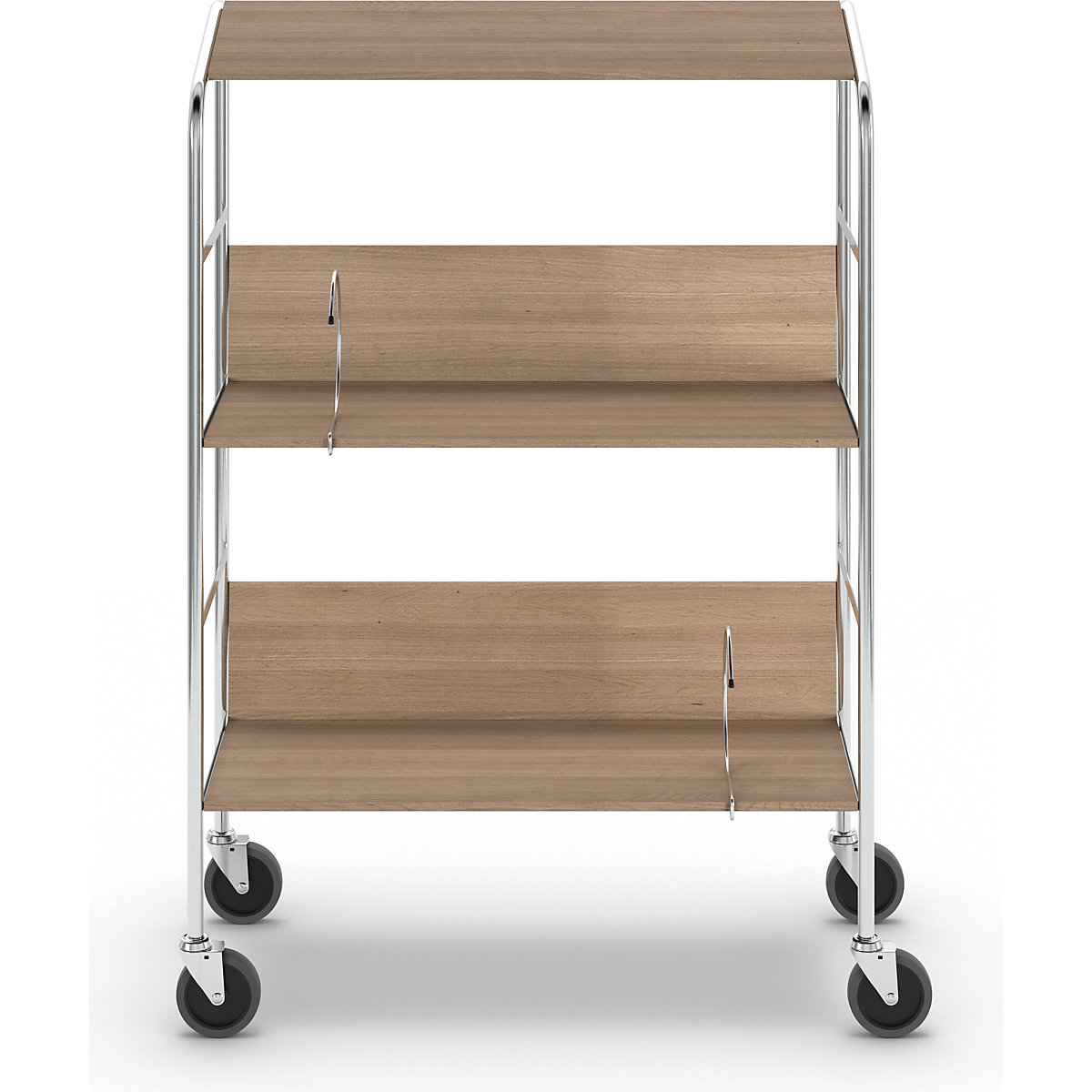 File trolley with top shelf, chrome plated – HelgeNyberg (Product illustration 35)-34