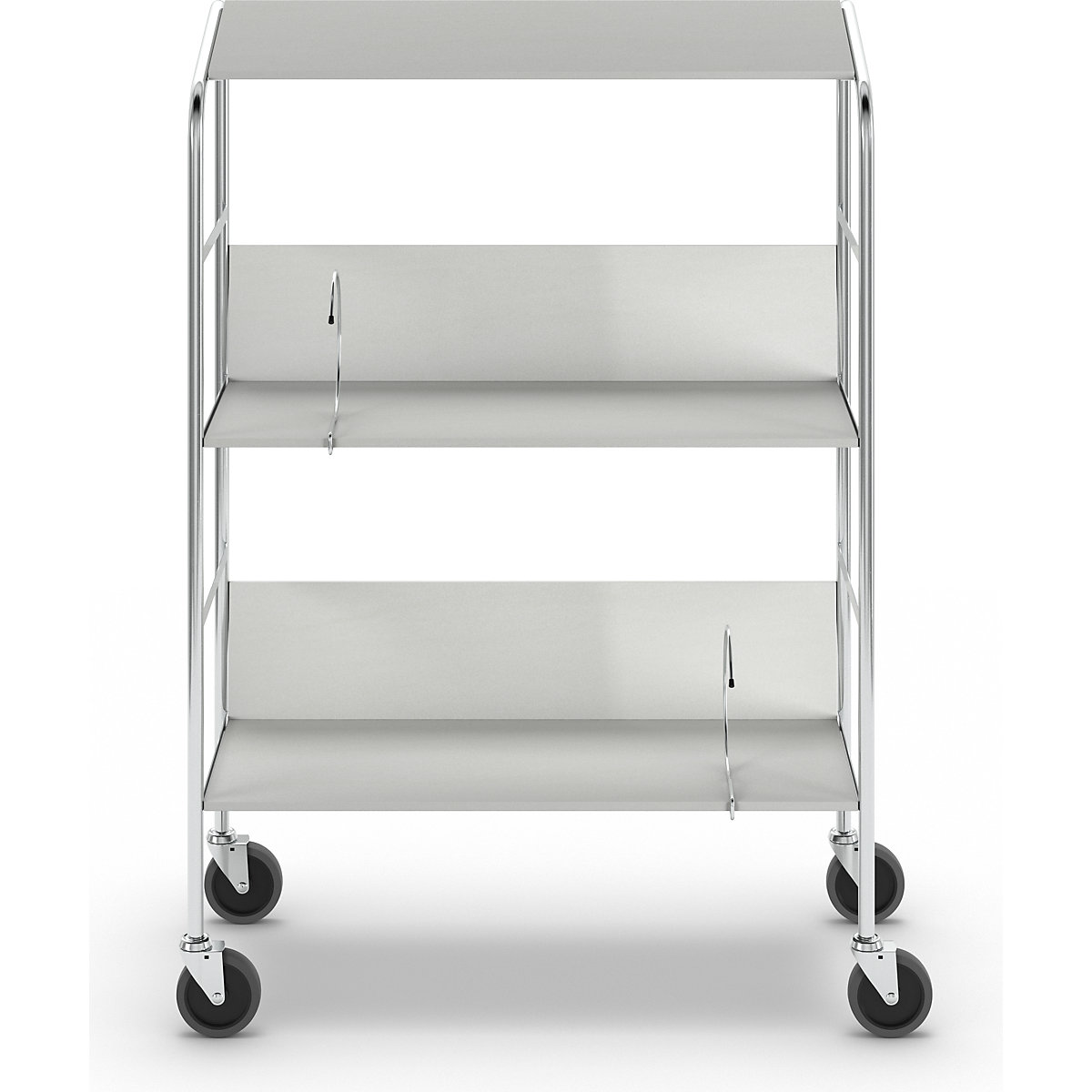 File trolley with top shelf, chrome plated – HelgeNyberg (Product illustration 18)-17