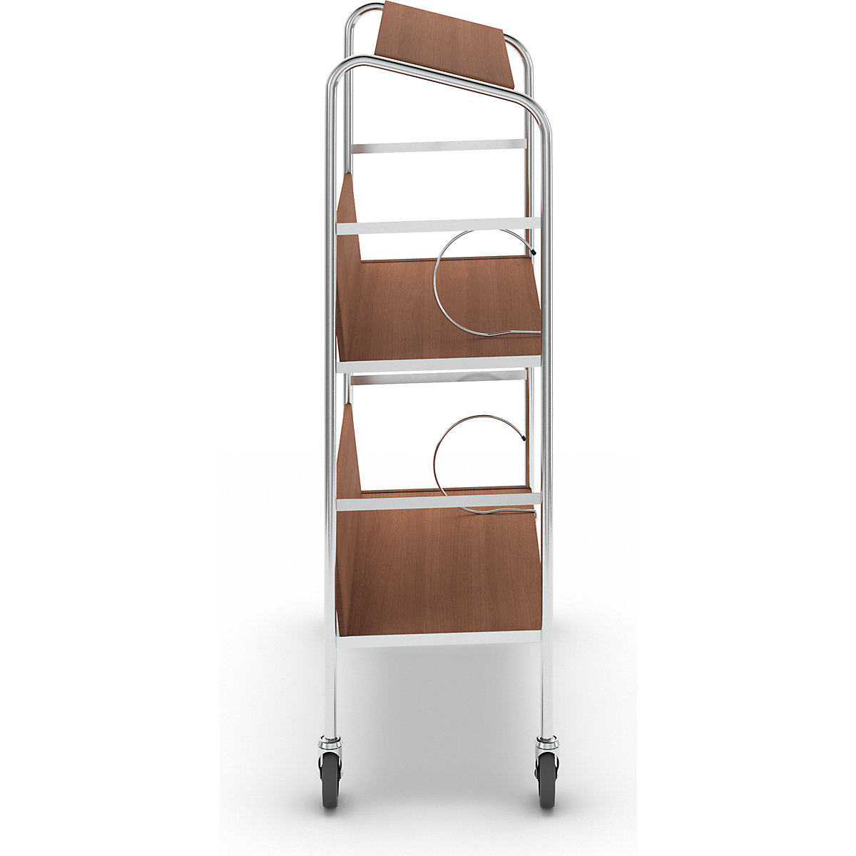 File trolley with top shelf, chrome plated – HelgeNyberg (Product illustration 39)-38