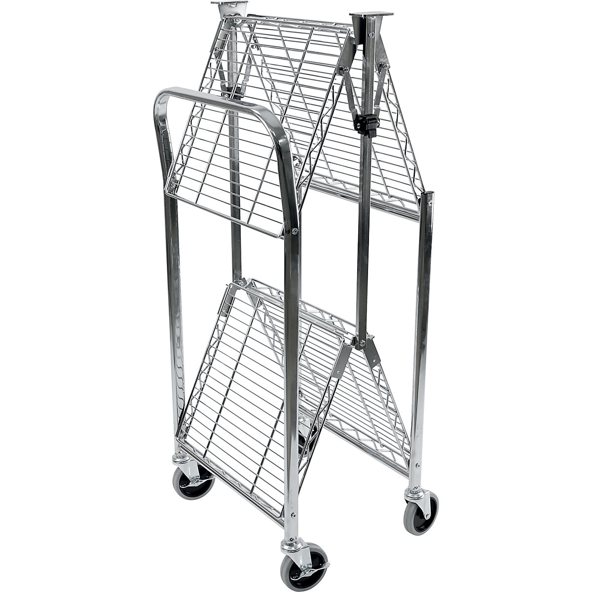 Serving trolley, folding wire mesh, chrome plated kaiserkraft