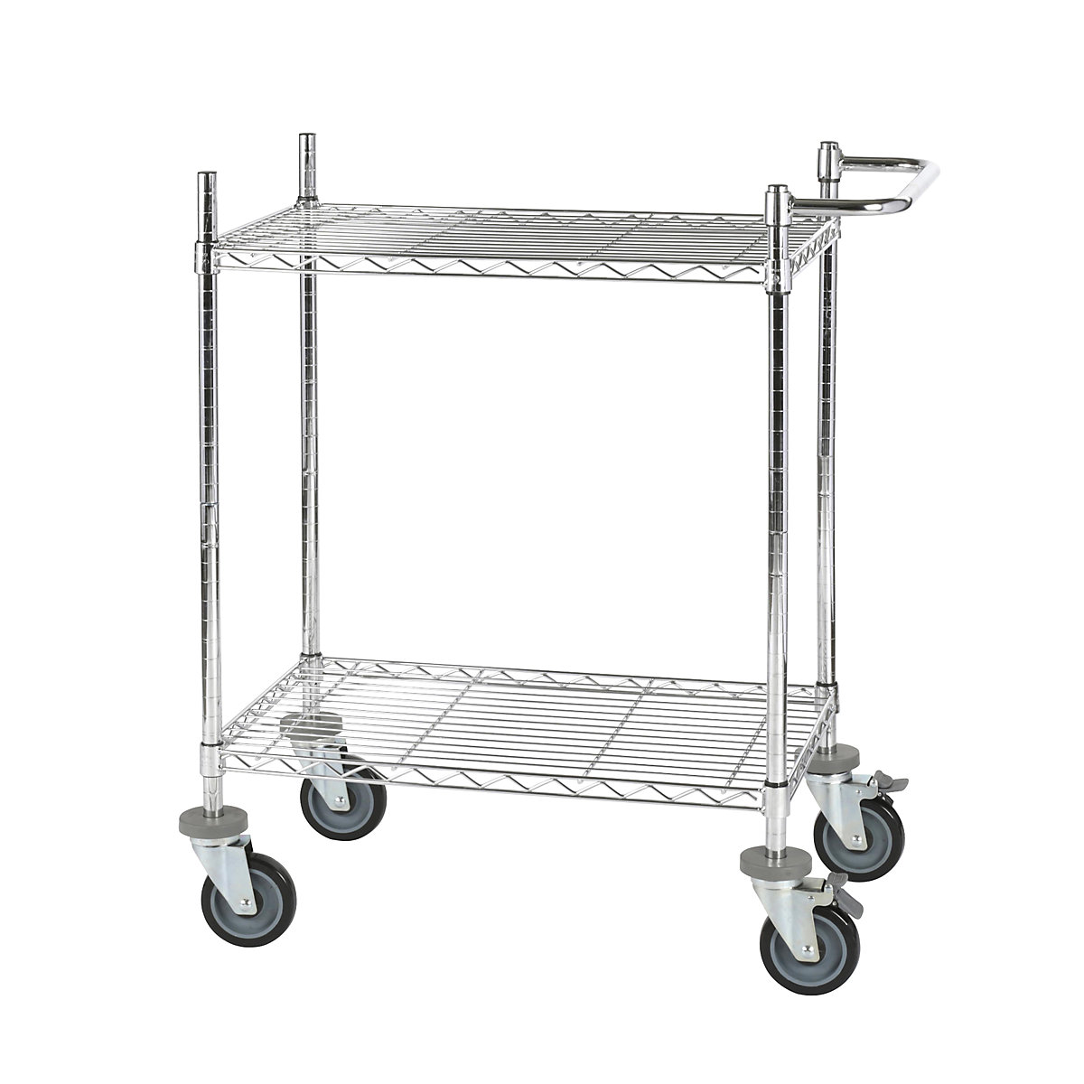 Wire mesh table trolley, chrome plated, with 2 shelves, LxWxH 760 x 460 x 1025 mm-1