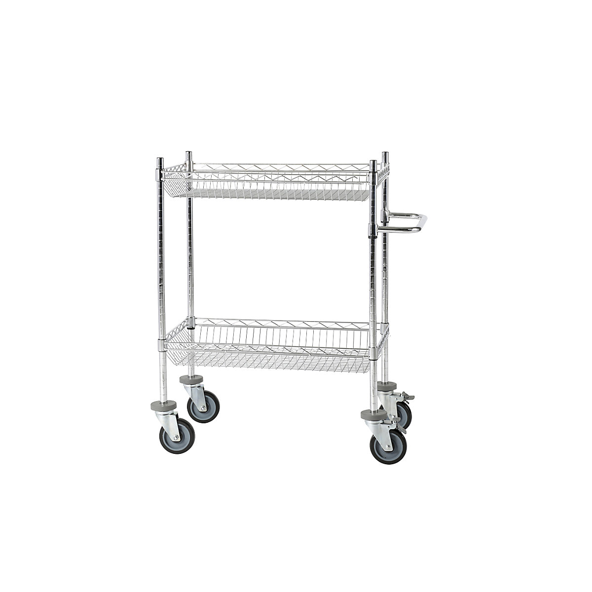 Wire mesh table trolley, chrome plated