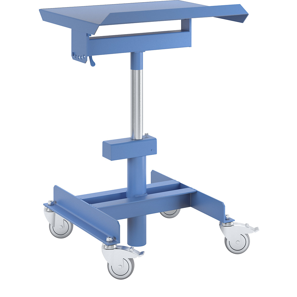 Work stand, max. load 150 kg, mobile – eurokraft pro, height adjustment without load with pneumatic fall arrest, height adjustment range 510 – 700 mm-12