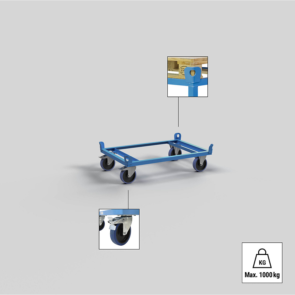 Steel wheeled base – eurokraft pro (Product illustration 5)-4