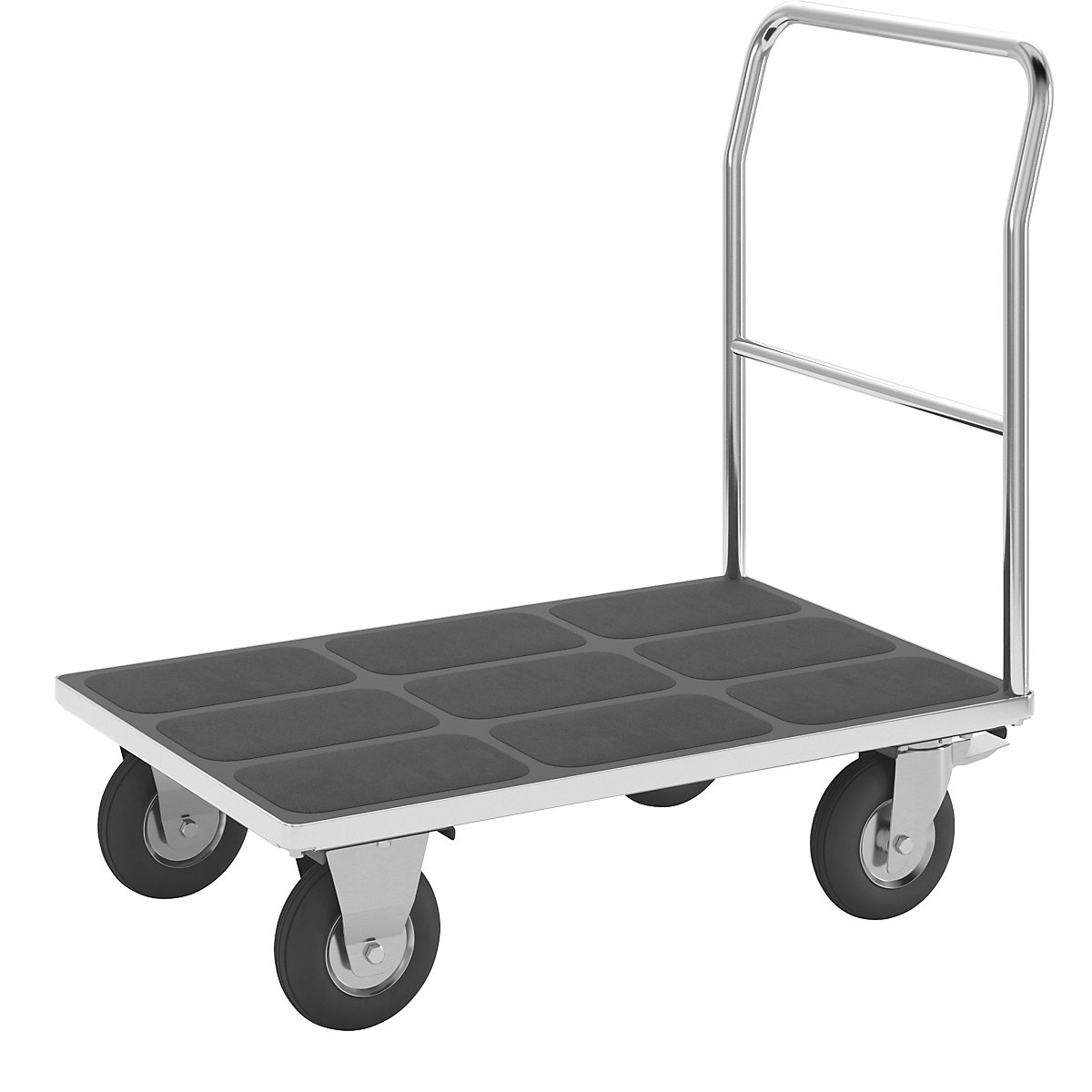 Platform truck – eurokraft pro, tubular push handle, pneumatic tyres, LxW 1050 x 700 mm, zinc plated-8