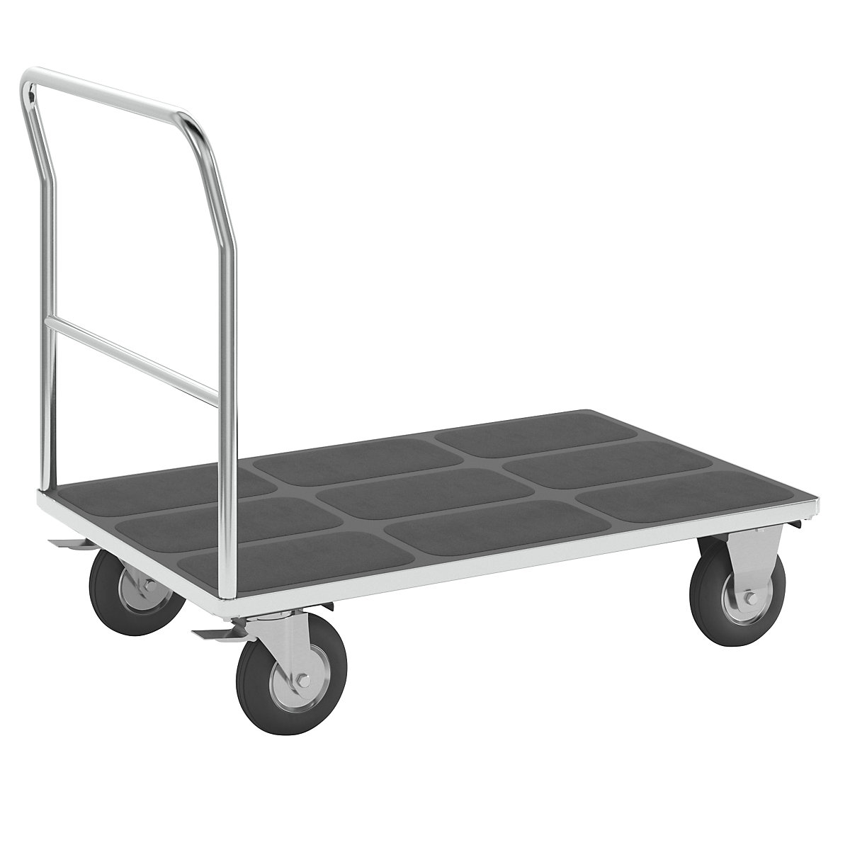 Platform truck – eurokraft pro, tubular push handle, pneumatic tyres, LxW 1250 x 800 mm, zinc plated-10