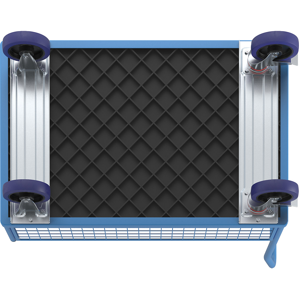 Platform truck with half-height mesh – eurokraft pro (Product illustration 4)-3