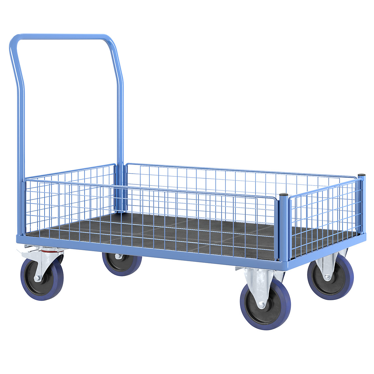 Platform truck with half-height mesh – eurokraft pro (Product illustration 7)-6
