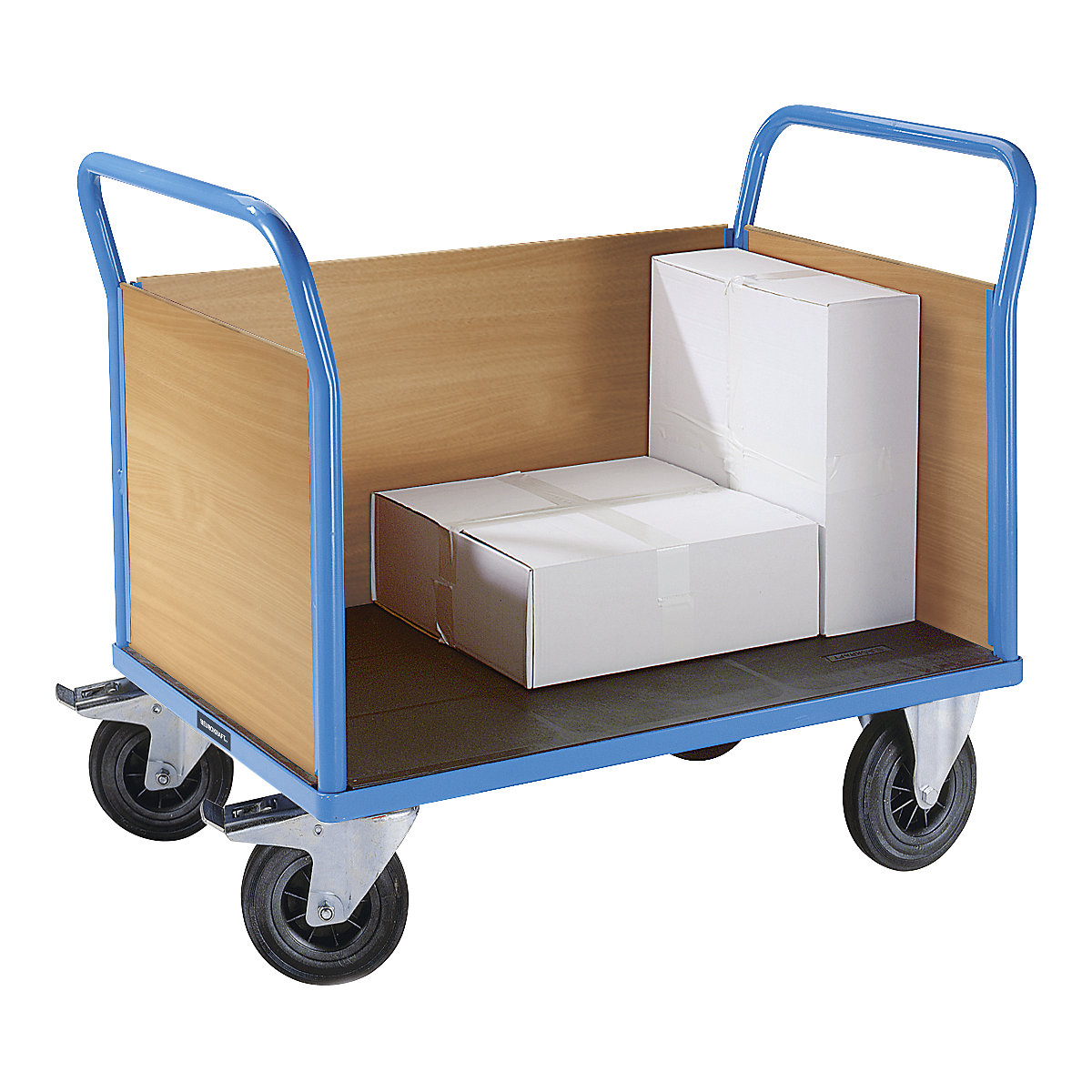 Platform truck with wooden panels – eurokraft pro (Product illustration 8)-7