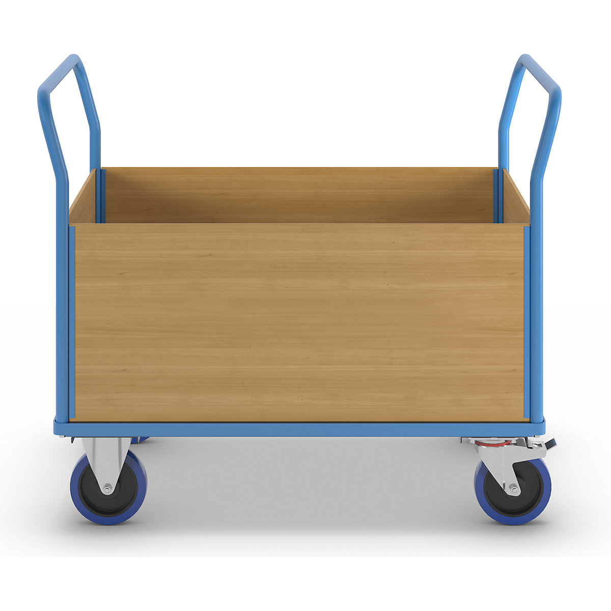 Platform truck with wooden panels – eurokraft pro (Product illustration 3)-2
