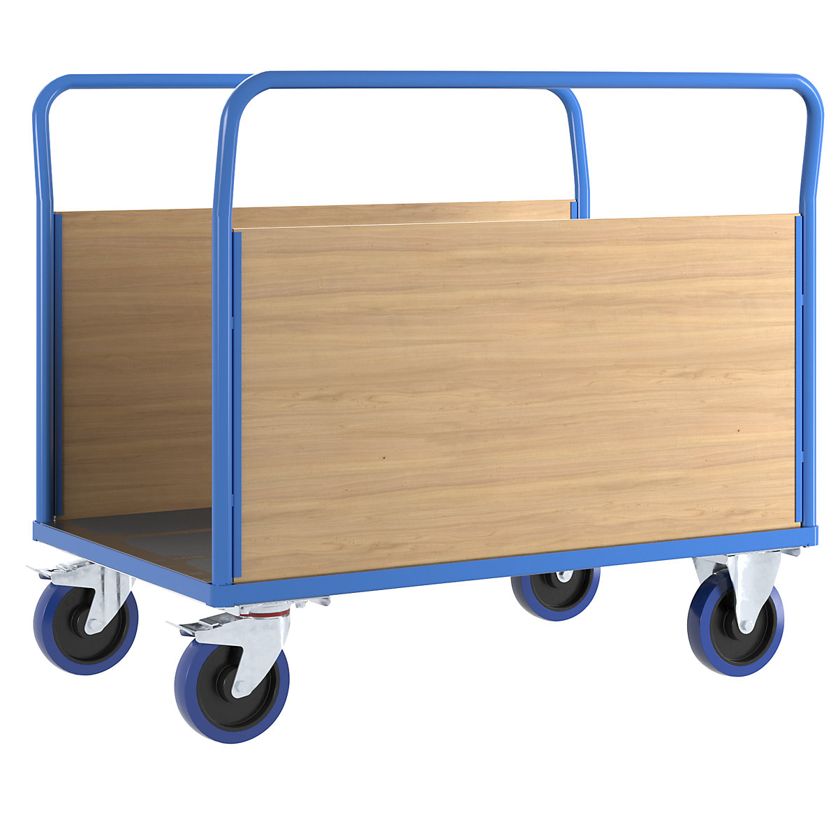 Platform truck with wooden panels – eurokraft pro (Product illustration 2)-1