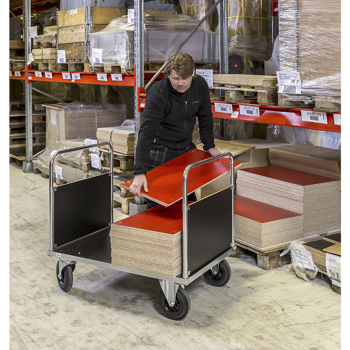 Zinc plated platform truck – Kongamek (Product illustration 5)-4