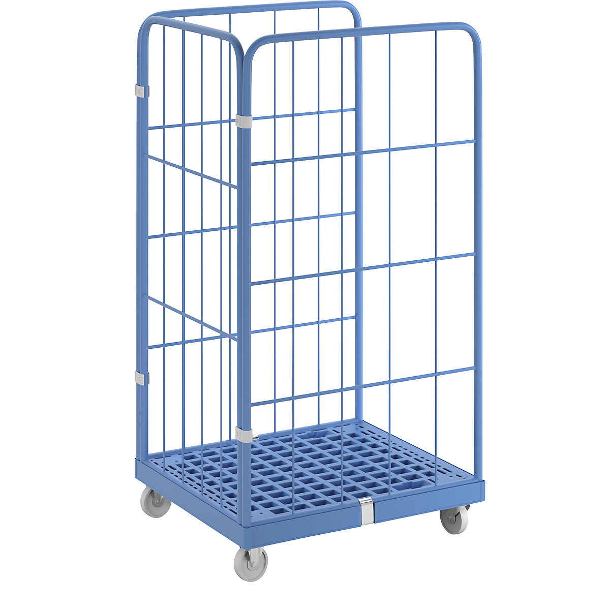 Roll container with mesh panels