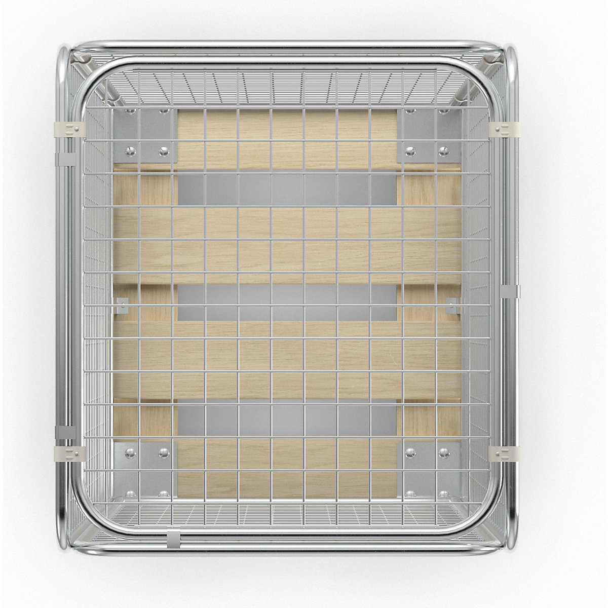 Security roll container with wooden dolly (Product illustration 7)-6