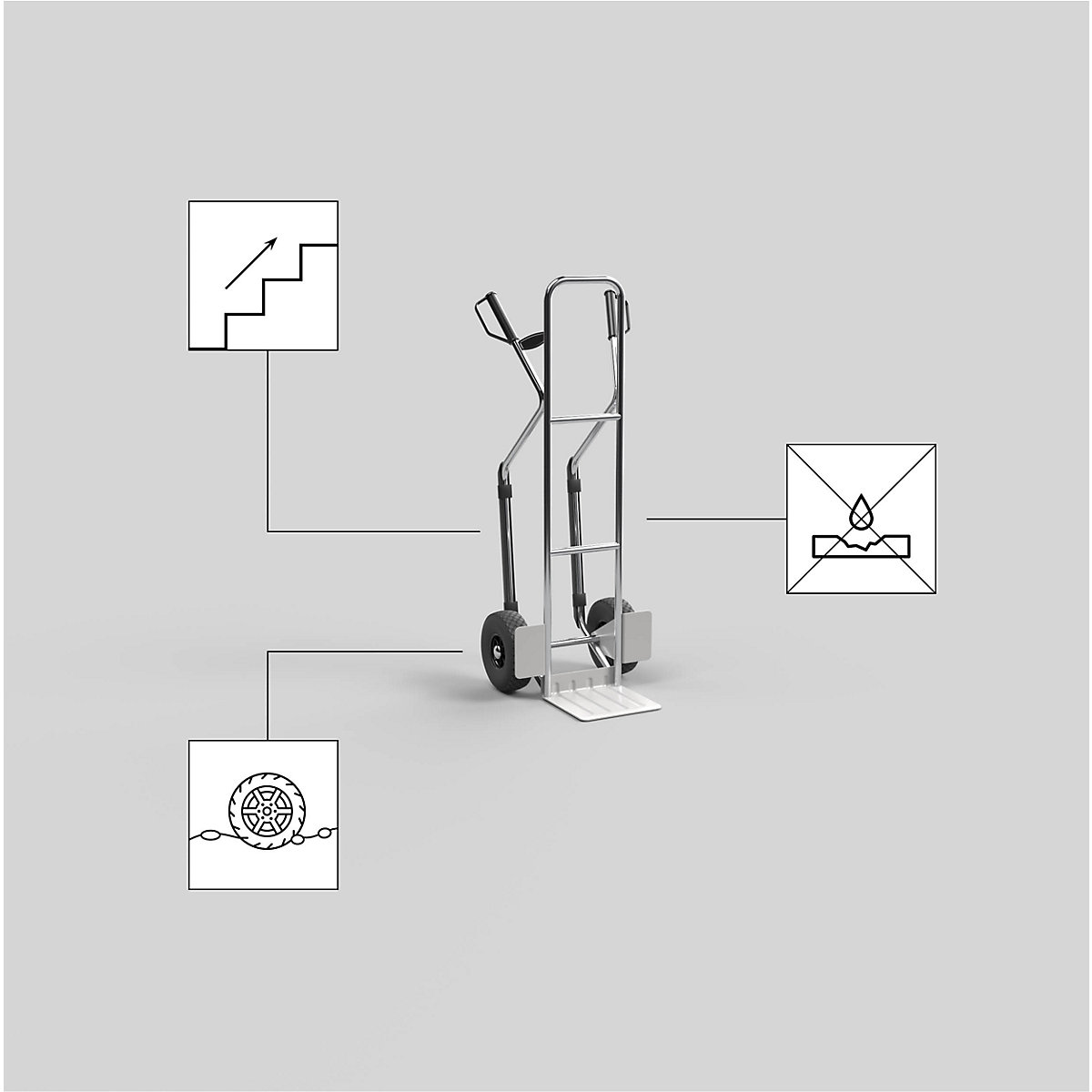Sack truck made of aluminium – eurokraft pro (Product illustration 5)-4