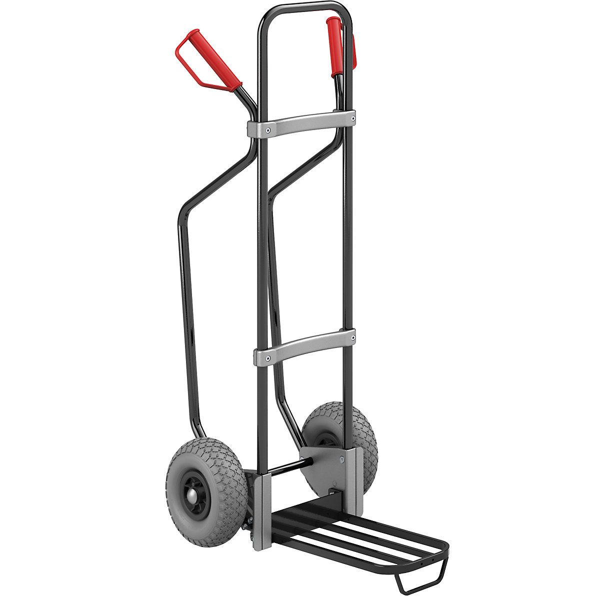 Sack truck with runners, black - eurokraft pro