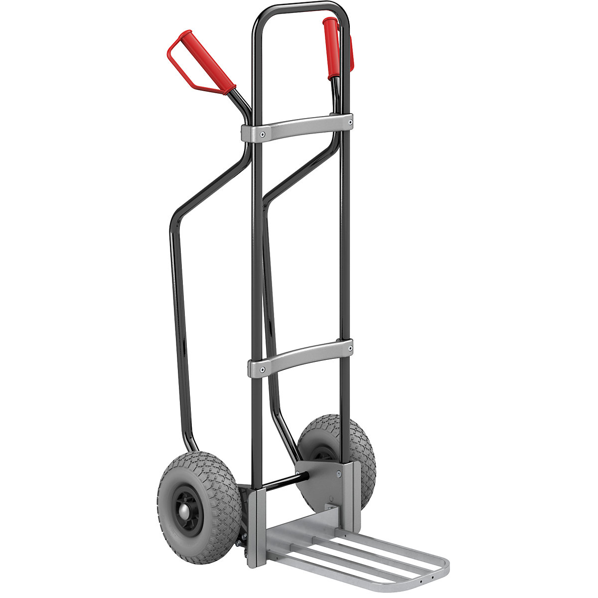 Sack truck with runners, black - eurokraft pro