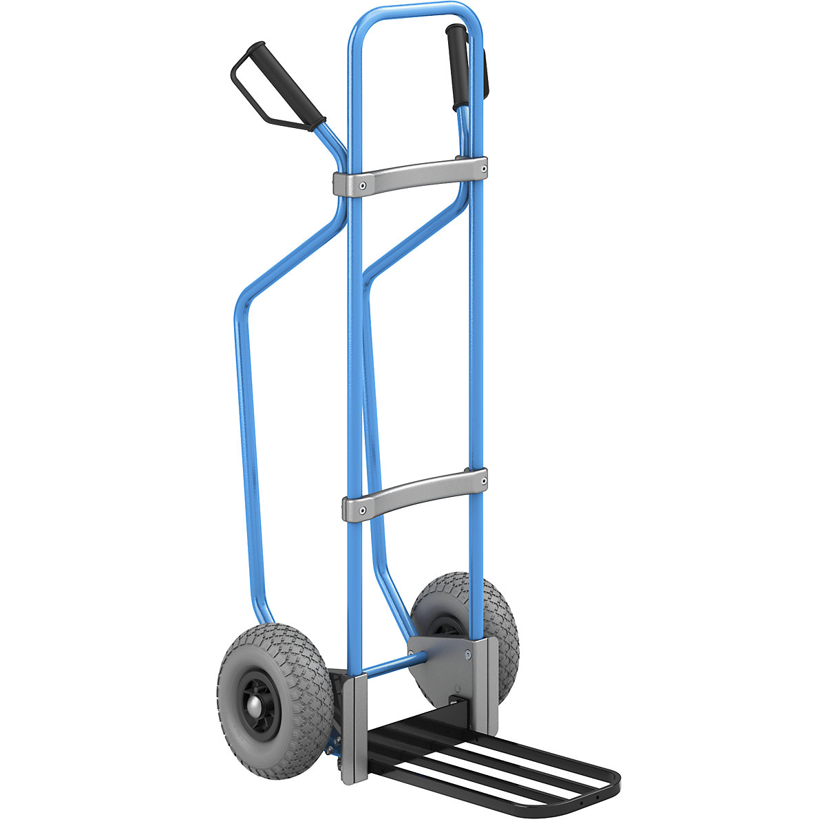 Sack truck with runners, blue - eurokraft pro