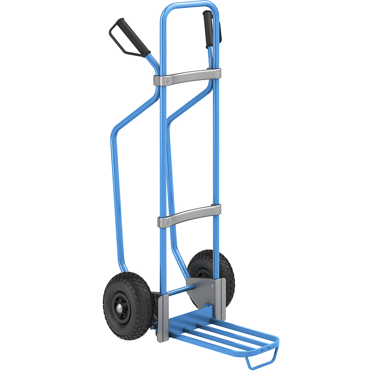 Sack truck with runners, blue - eurokraft pro