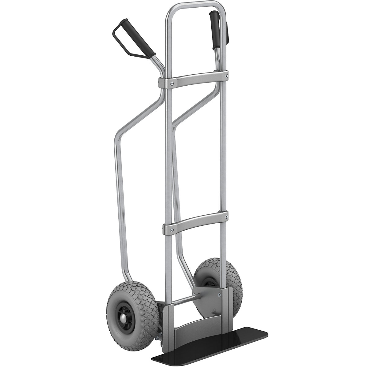 Sack truck with runners, zinc plated - eurokraft pro