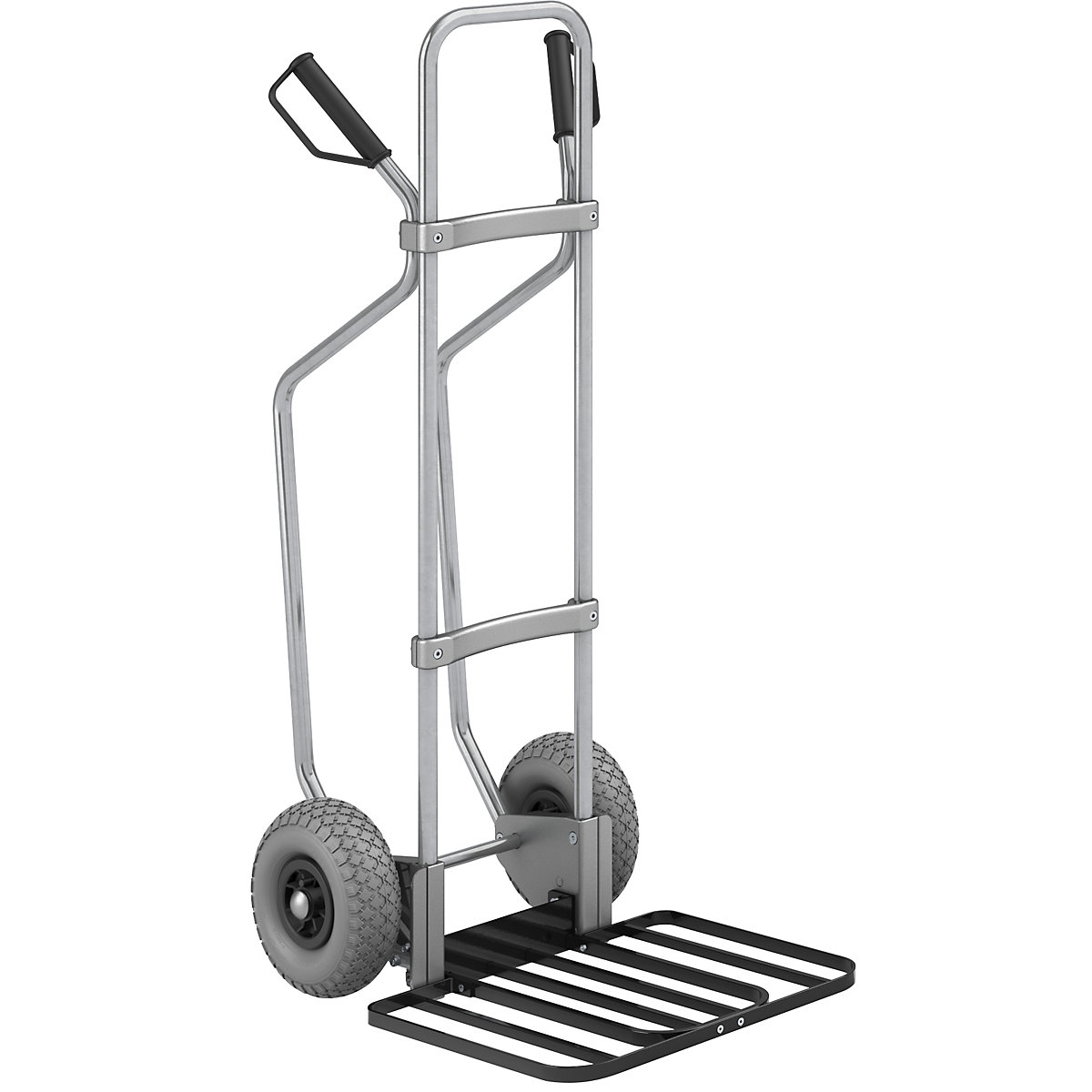 Sack truck with runners, zinc plated - eurokraft pro