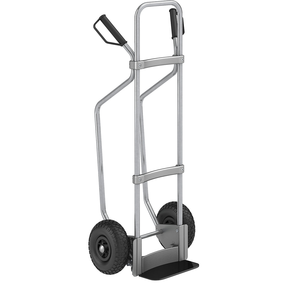 Sack truck with runners, zinc plated - eurokraft pro