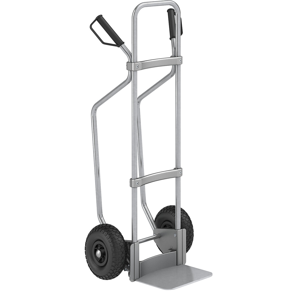 Sack truck with runners, zinc plated - eurokraft pro
