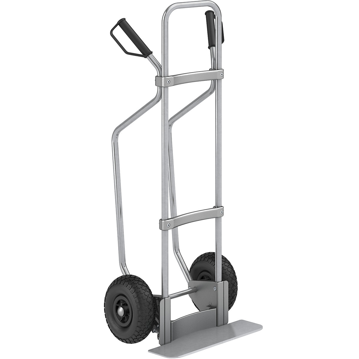 Sack truck with runners, zinc plated - eurokraft pro