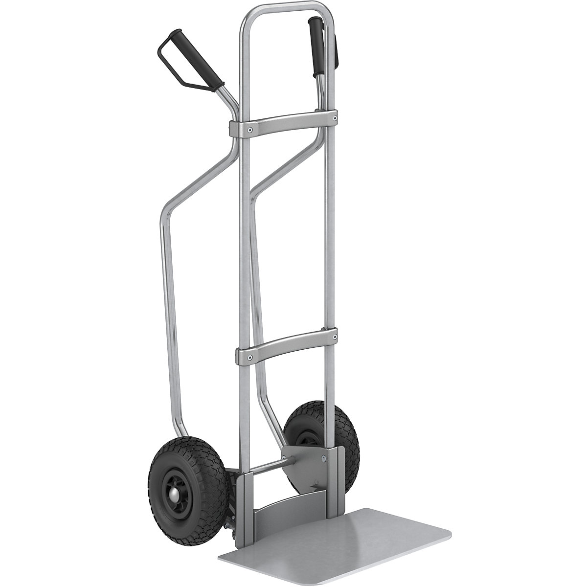 Sack truck with runners, zinc plated - eurokraft pro