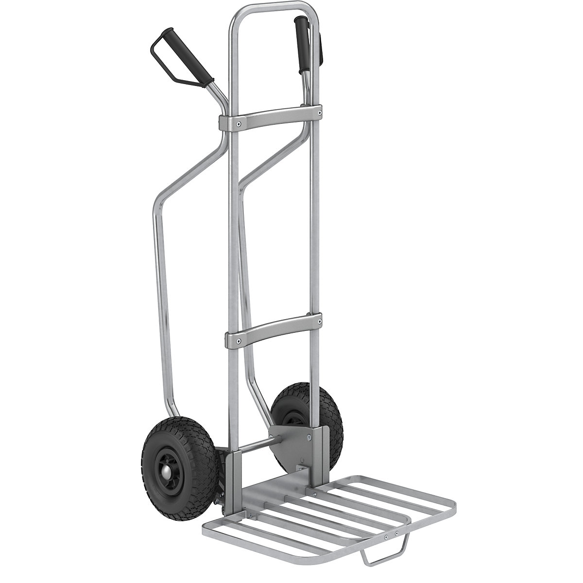 Sack truck with runners, zinc plated - eurokraft pro