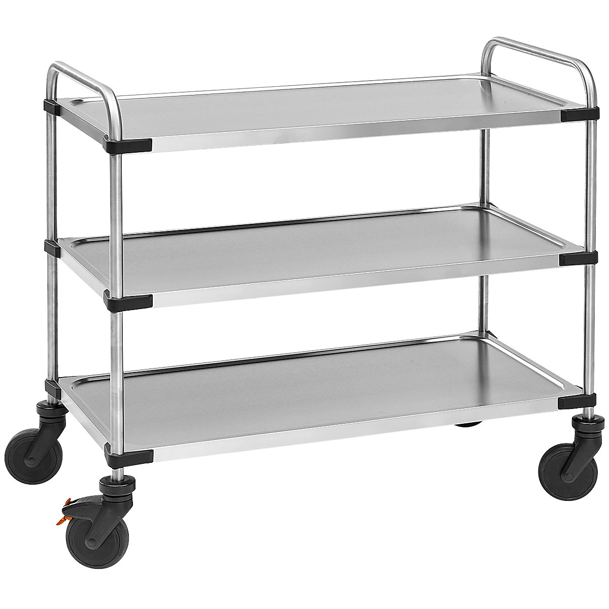 640RL stainless steel serving trolley with 3 shelves KAISER+KRAFT