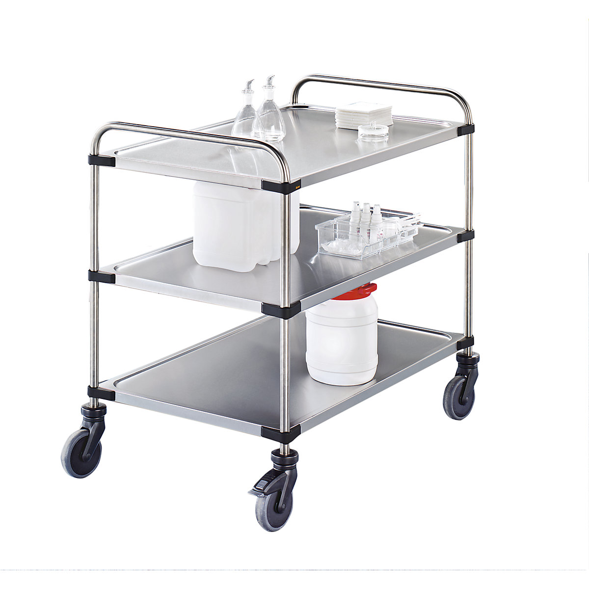 Varithek Servo Stainless Steel Table Trolley 3 Shelves Shelf 1000 X 600 Mm Kaiser Kraft International