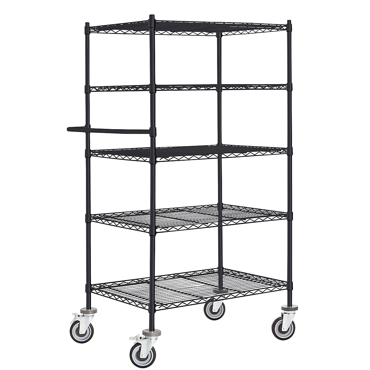 Wire Mesh Table Trolley Black With 5, Wire Shelving Table