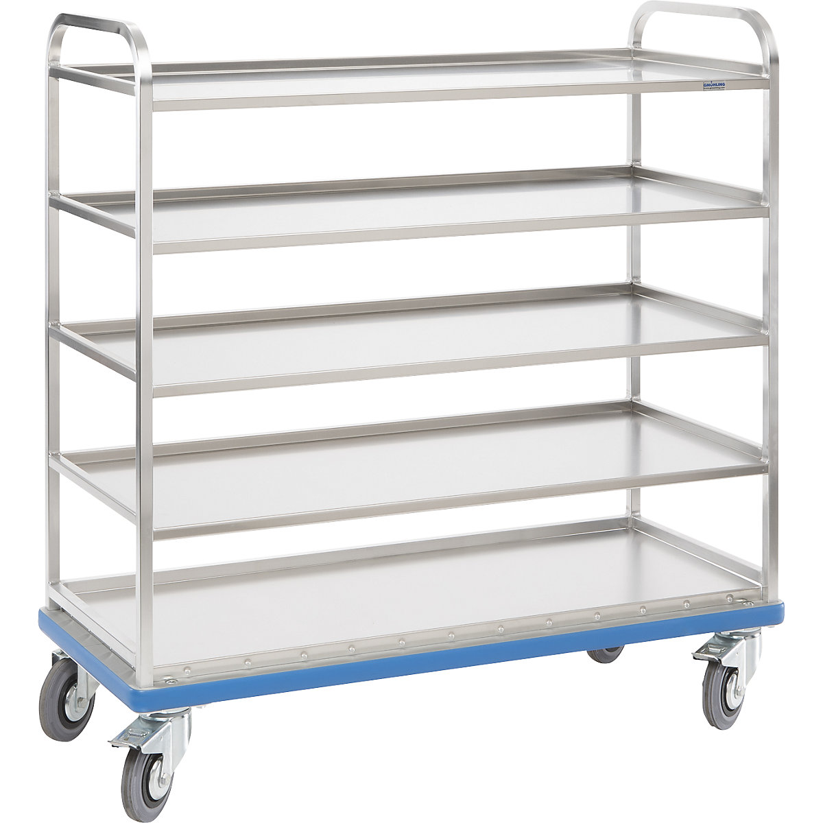 G®-ORG E 2801 shelf trolley – Gmöhling, 5 levels, 4 shelves, LxH 590 x 1420 mm-1