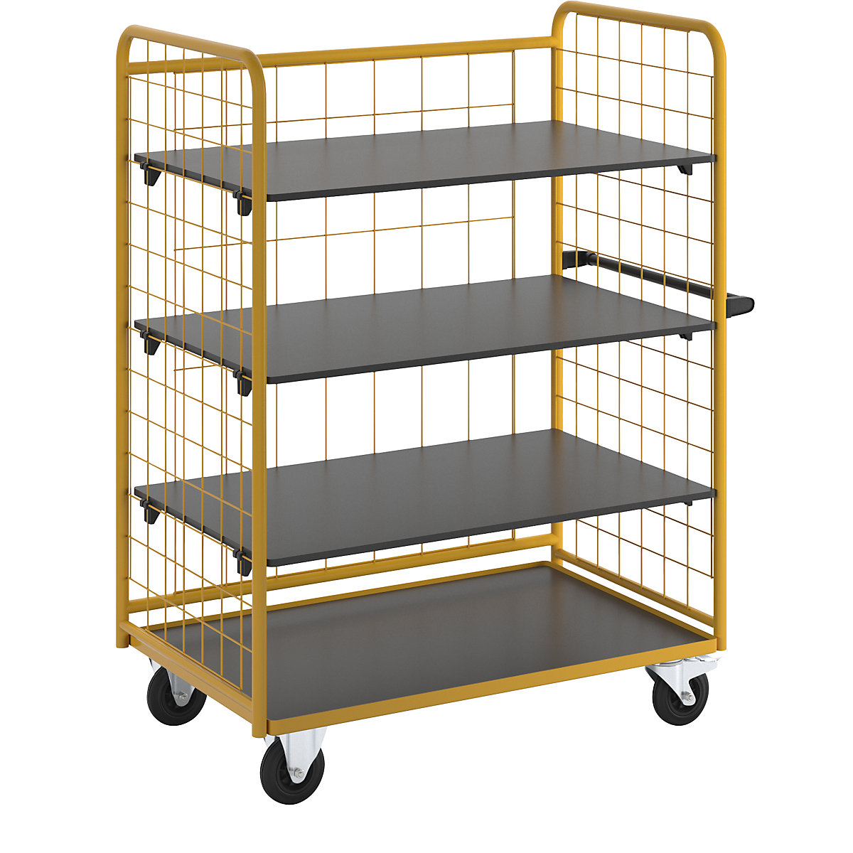 Professional shelf and platform truck, 3 shelves and 3 mesh panels, LxWxH 1395 x 800 x 1740 mm-9
