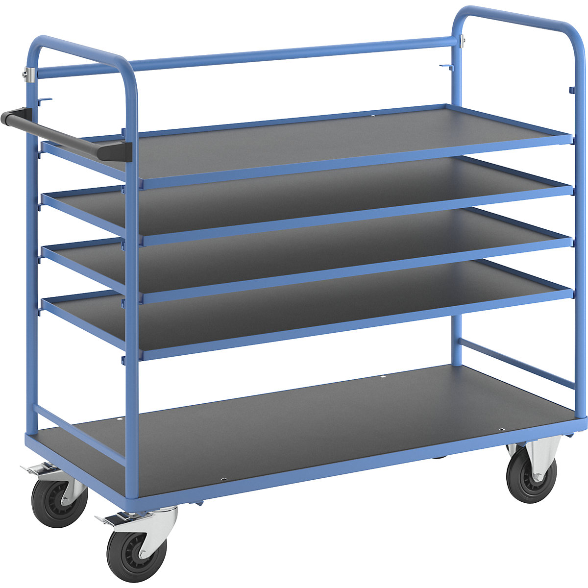 Shelf trolley – eurokraft pro, for 5 shelves, incl. 4 shelves-6