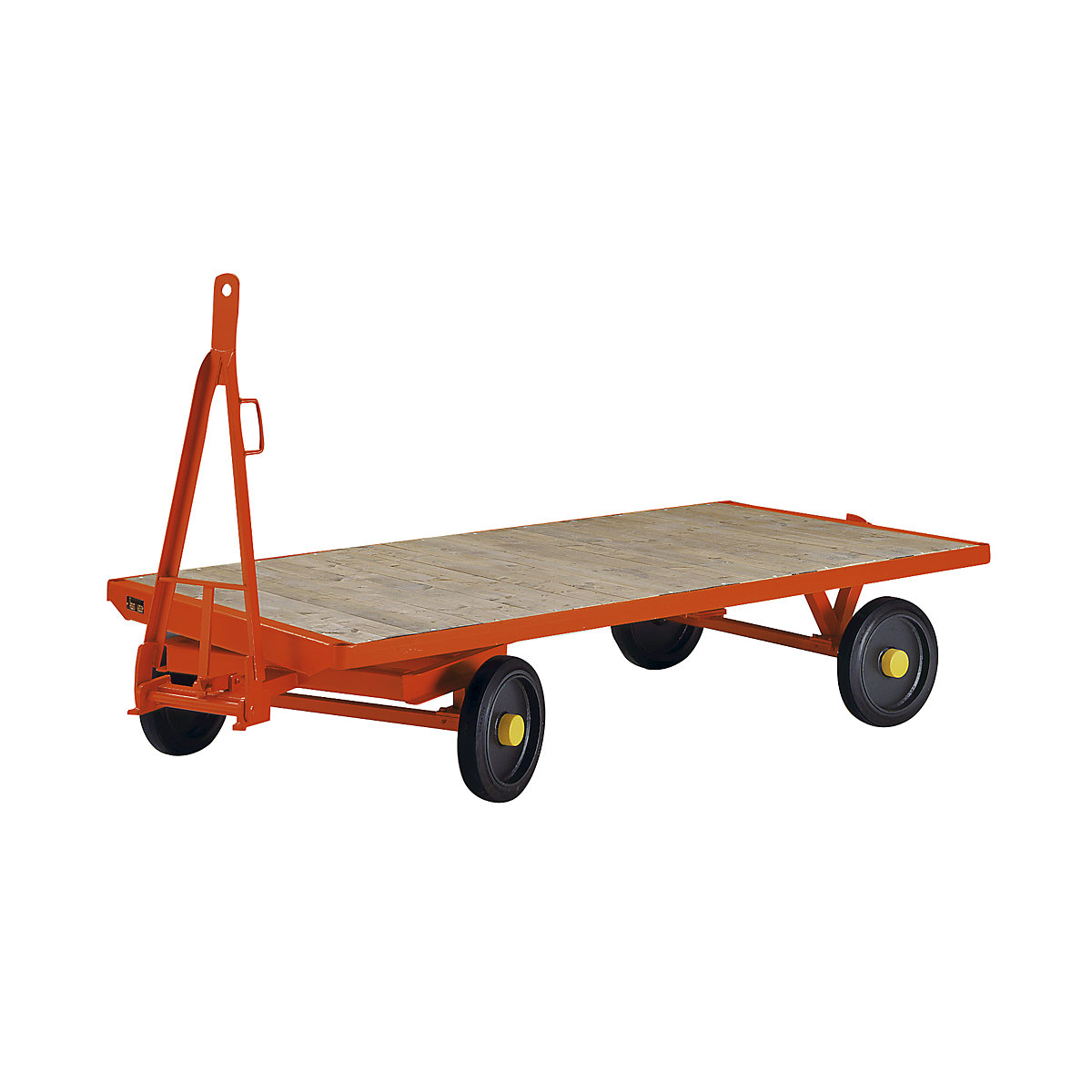 Trailer, 2-wheel turntable steering, max. load 5 t, platform 2.0 x 1.0 m, solid rubber tyres