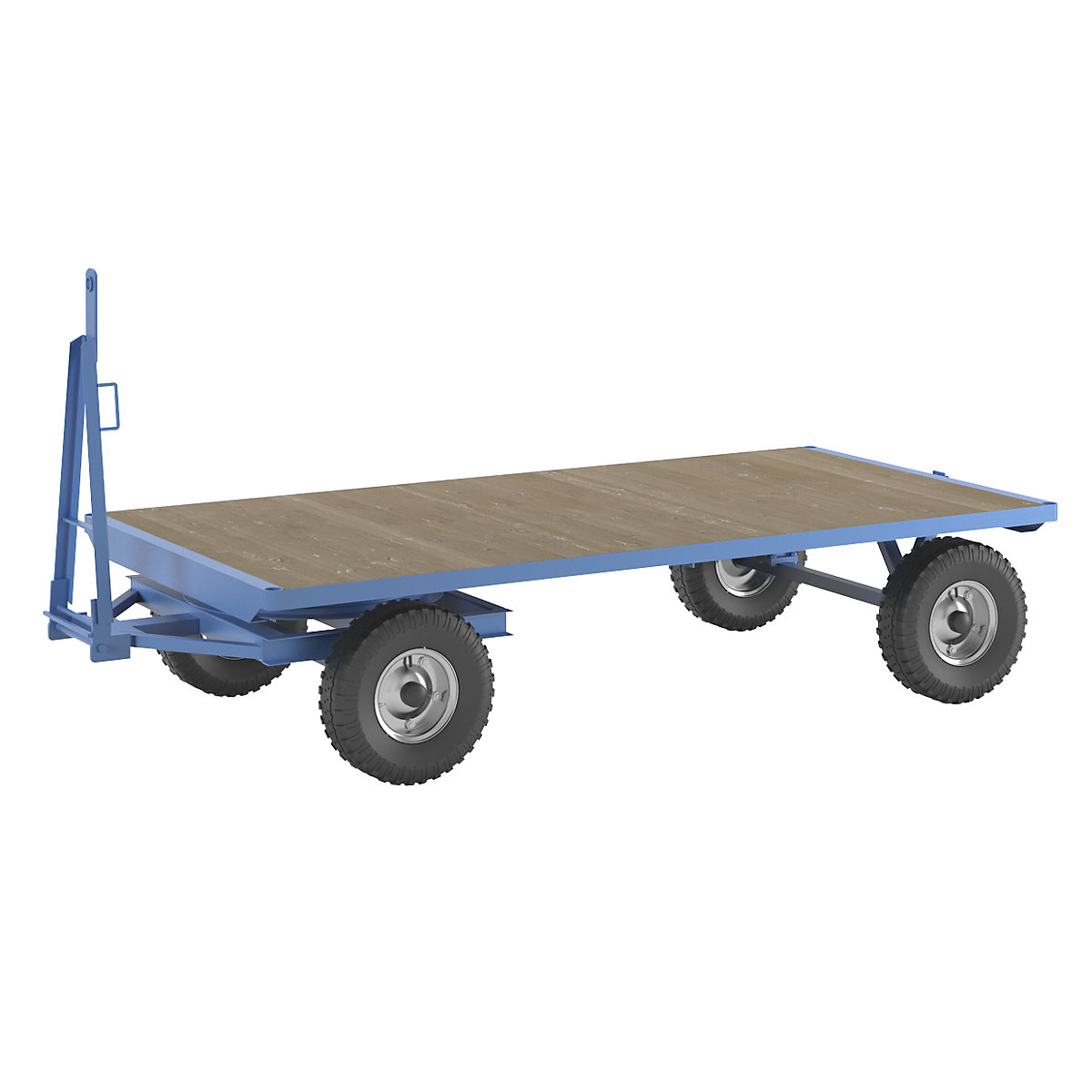 Trailer – eurokraft pro, turntable steering, max. load 5 t, platform 3 x 1.5 m, light blue-1