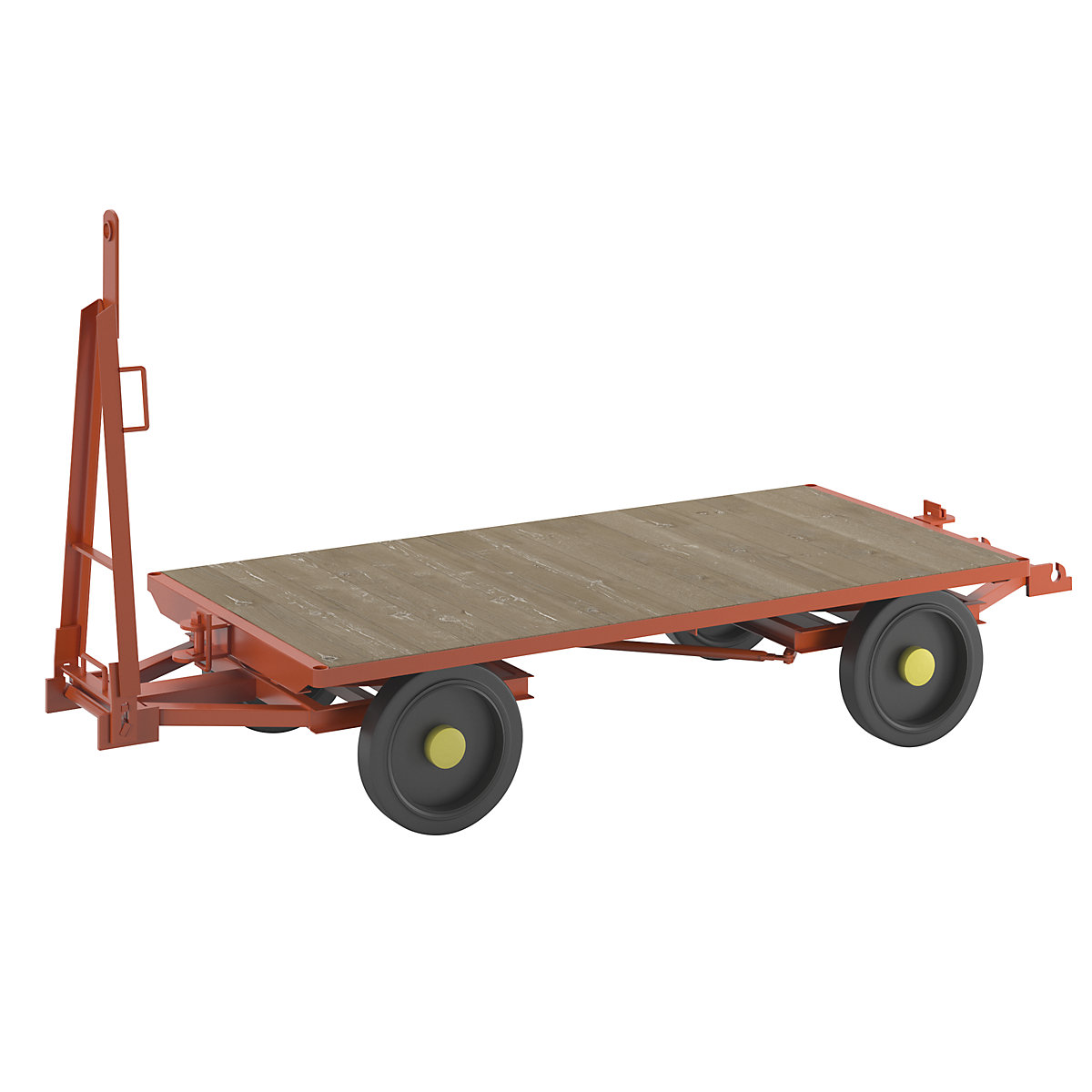Trailer, 4-wheel double turntable steering, max. load 3 t, platform 2.0 x 1.0 m, solid rubber tyres-15