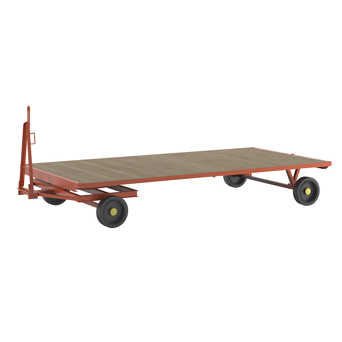 Trailer, 2-wheel turntable steering, max. load 5 t, platform 4.0 x 2.0 m, solid rubber tyres-12