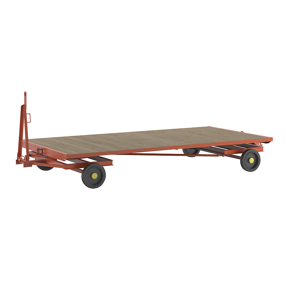 Trailer, 4-wheel double turntable steering, max. load 3 t, platform 4.0 x 2.0 m, solid rubber tyres-12