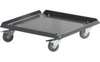 Wheeled base made of sheet steel