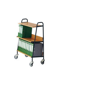 Folder trolley with 2 shelves