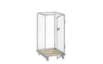 Security steel container with wooden dolly