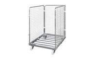 Wire mesh container with steel dolly
